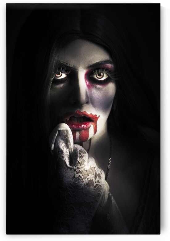 Scary vampire woman. Bloody halloween horror by Jorgo