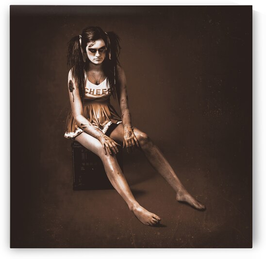 Vintage zombie cheerleader cut from the team by Jorgo
