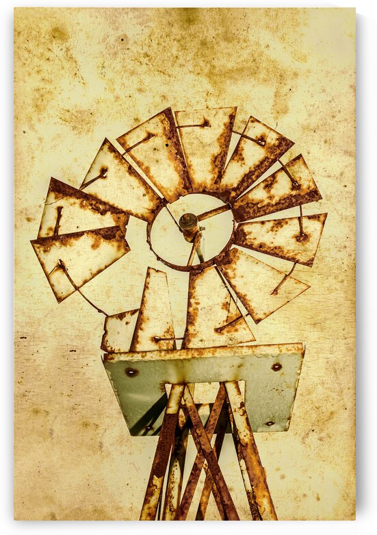 Vintage Rusty Farm Windmill by Jorgo