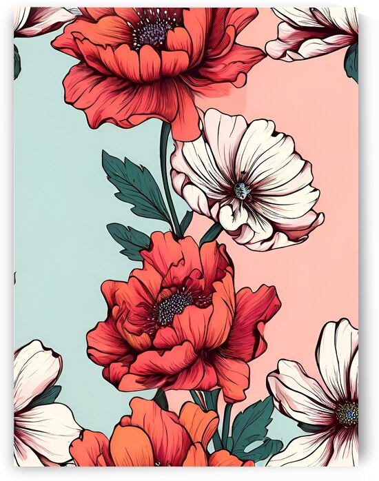  All-American Bloom: A Patriotic Floral Pattern by Artshop