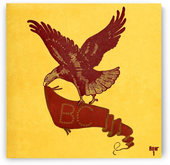 vintage boston college eagle art remix  by Row One Brand