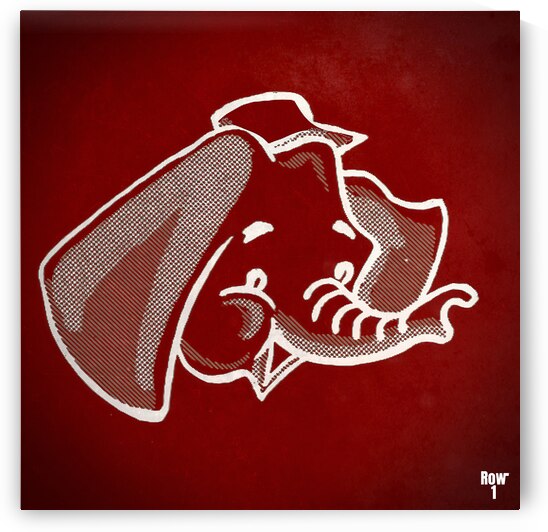 Vintage Elephant in Ballcap Art by Row One Brand