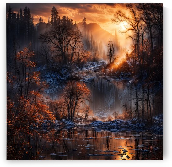 Sunset in the forest by Abdu innovations