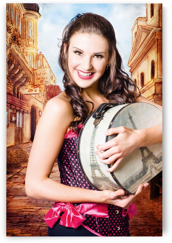 Beautiful fine art girl on Europe travel tour by Jorgo