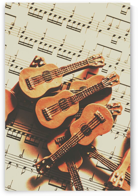 Vintage guitars on music sheet by Jorgo