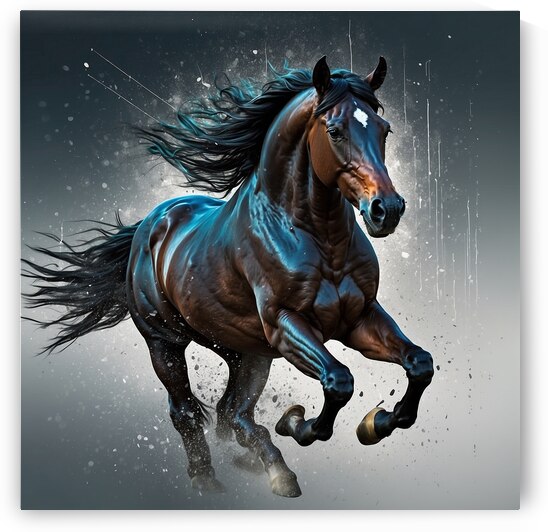 A wall art painting of a purebred horse by Jeudif