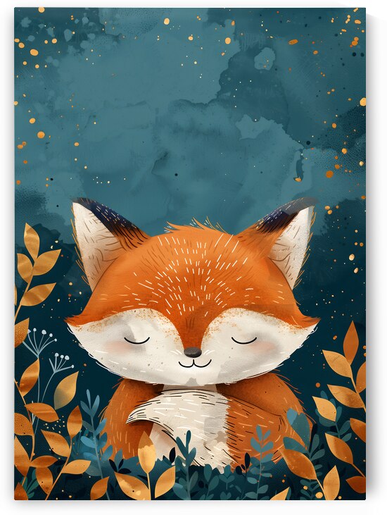 Whimsical and Cute Sleeping Red Fox by Anne Laure GOUPIL