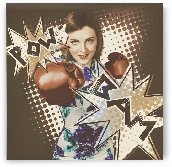 Pop art photo illustration. Cartoon comic boxer by Jorgo