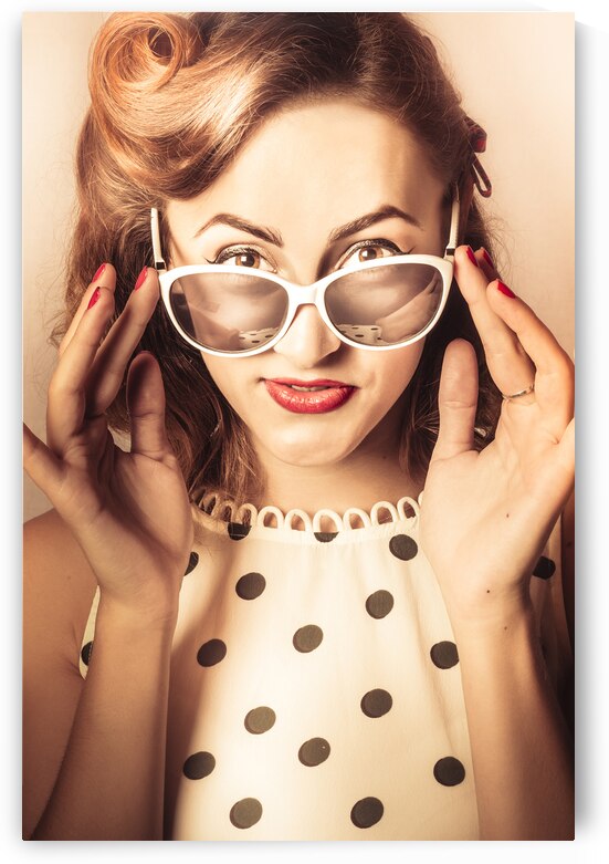 Vintage polka dot pin up lady by Jorgo
