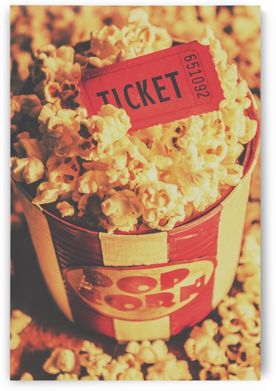 Retro film stub and movie popcorn by Jorgo