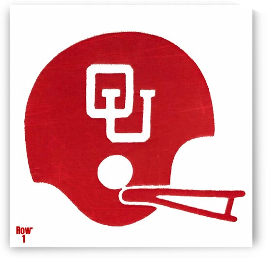 1970s oklahoma sooner football helmet art by Row One Brand