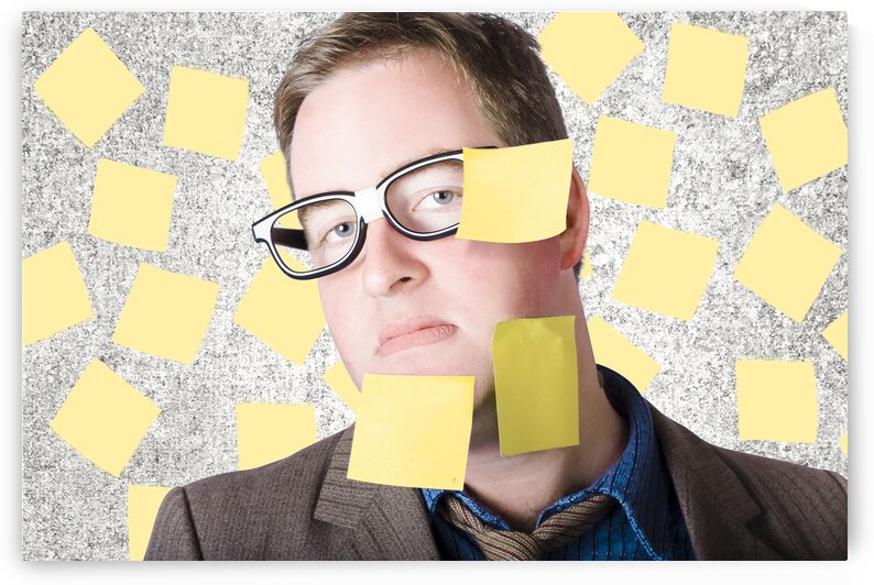 Stressed businessman multitasking huge agenda by Jorgo