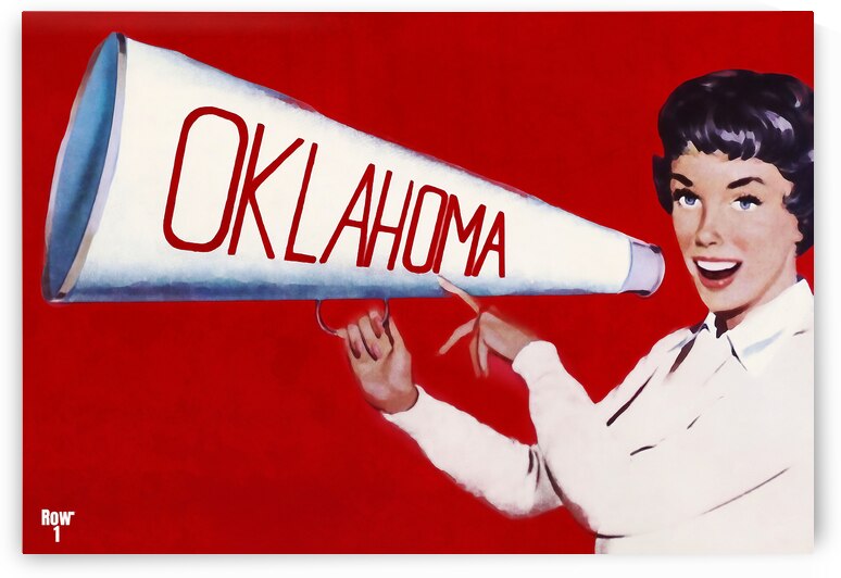 1950s Oklahoma Cheerleader Art by Row One Brand