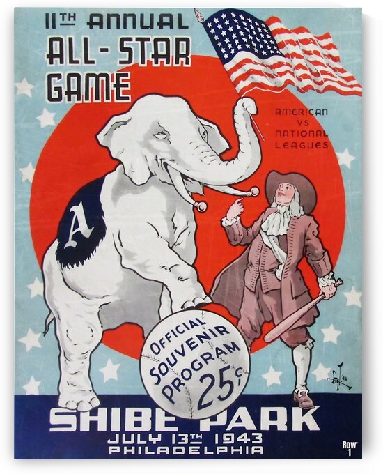 1943 shibe park all star game by Row One Brand