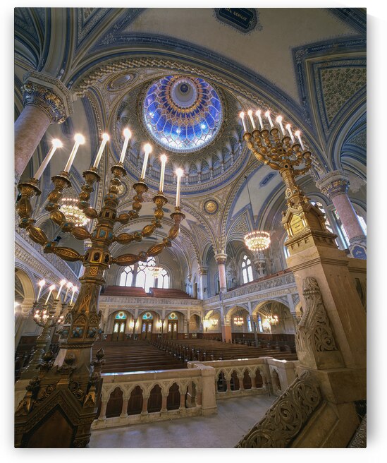 Menorah in the Szeged Synagogue Hungary by Judaic Gallery