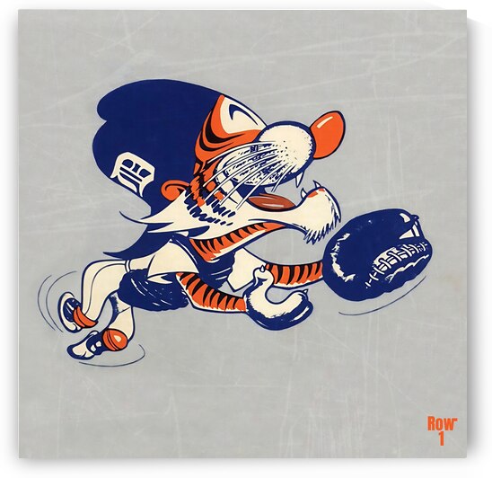 1978 Detroit Tiger Catcher Cartoon Art by Row One Brand