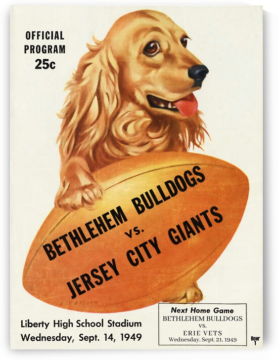 1949 bethlehem bulldogs jersey city giants  by Row One Brand