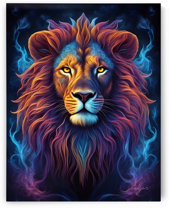 Lion Smoky Neon by One Simple Gallery