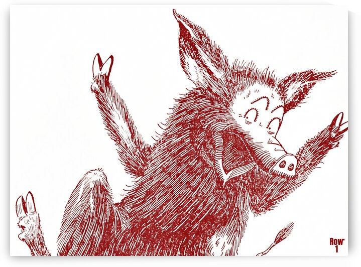 Vintage Happy Arkansas Razorback Art by Row One Brand