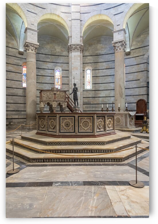 Pisa Italy - Baptistery interior basilica altar catholic chur by Paolo Modena