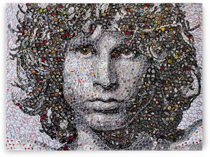 Jim Morrison by JAM Bottle Cap Art