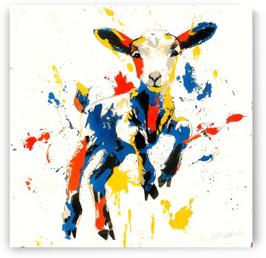 Kid Goat - Baby Goat Plays by SykArt Designs