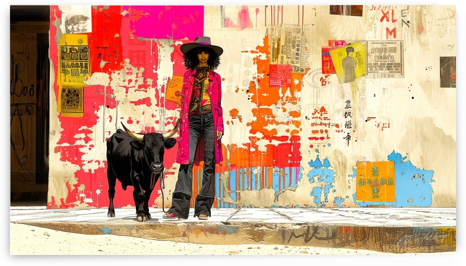 Pet Bull Model 5 - Woman And Bull by SykArt Designs