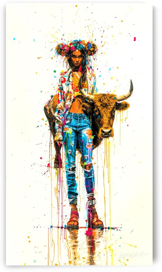 Pet Bull Model 6 - Cowgirl Highland by SykArt Designs