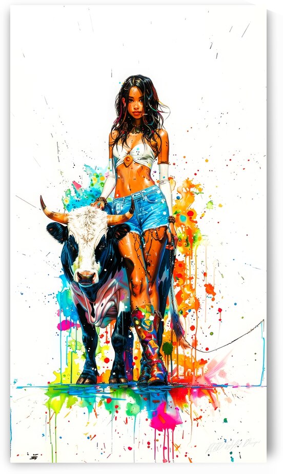 Pet Bull Model 3 - Cowgirl Love by SykArt Designs
