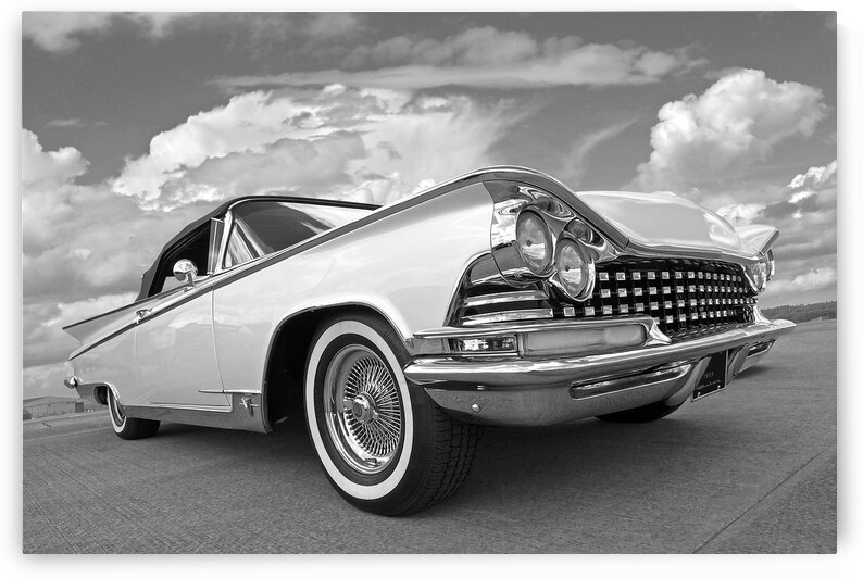 1559 Buick Convertible Black and White by Gill Billington