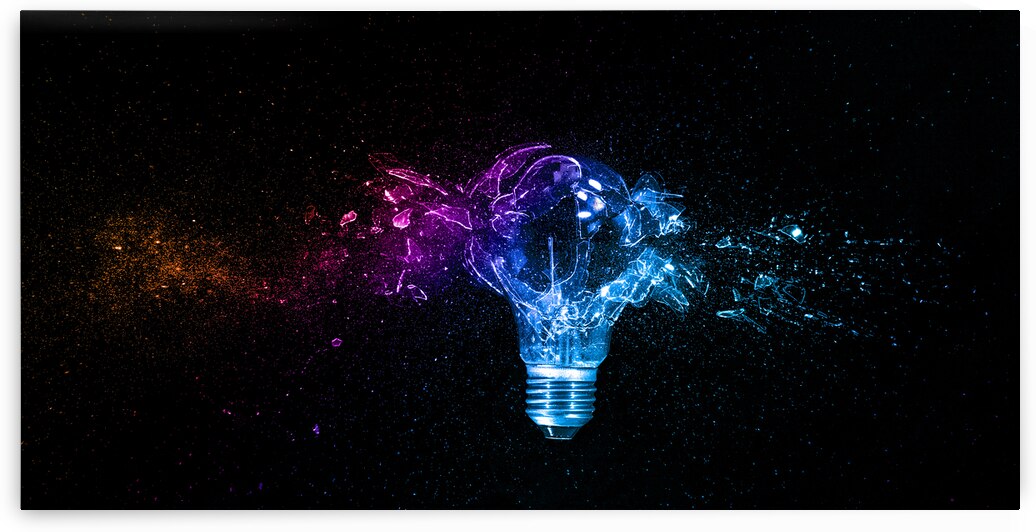 Electric bulb with colorful splash effect by Gualtiero Boffi