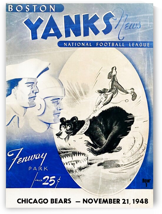 1948 Boston Yanks vs. Chicago Bears Cover Art by Row One Brand