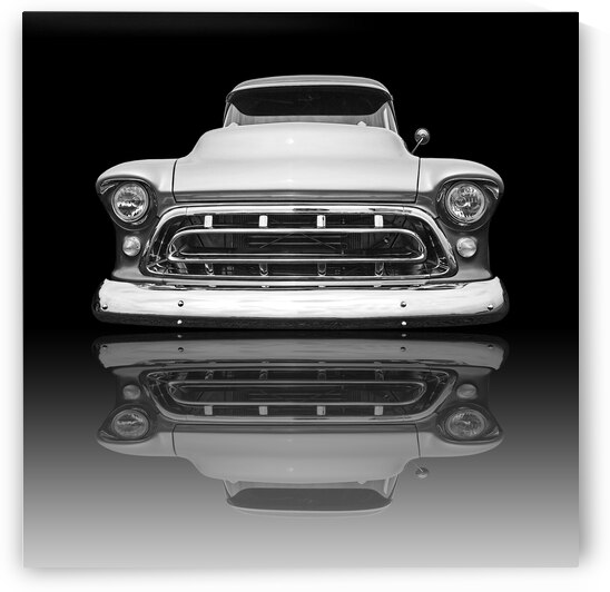 Chevy Truck Reflection On Black by Gill Billington