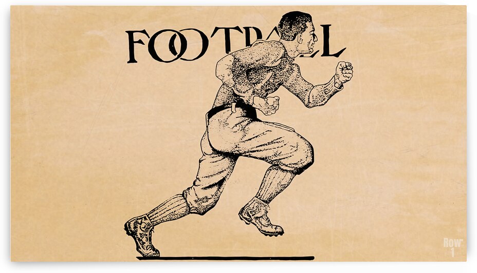early 1900s vintage football running back by Row One Brand