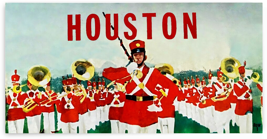 vintage houston marching band art  by Row One Brand