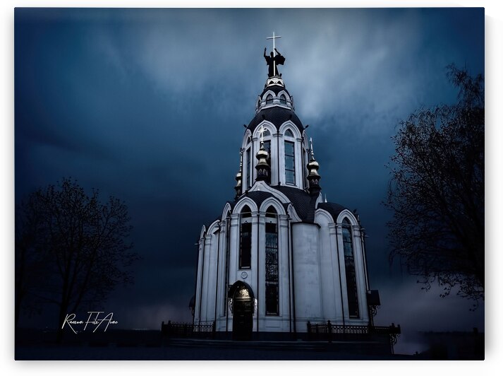 church in storm Ukraine by DomaraArtscape