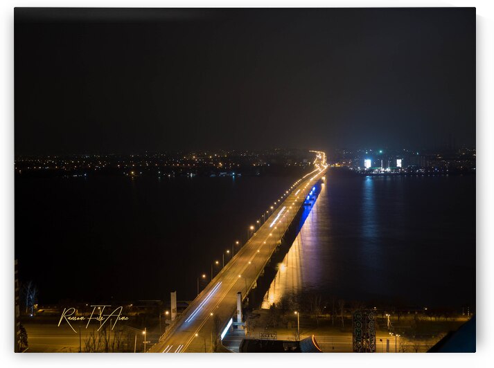 night bridge Ukraine by DomaraArtscape