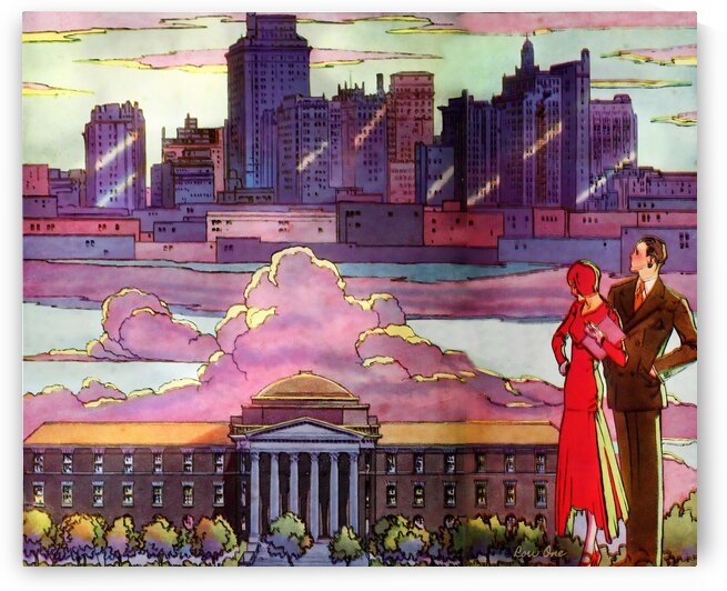 Vintage SMU Campus and Downtown Dallas by Row One Brand