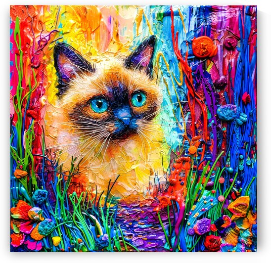 Kitty Kitty Kitten - Siamese Cat by SykArt Designs