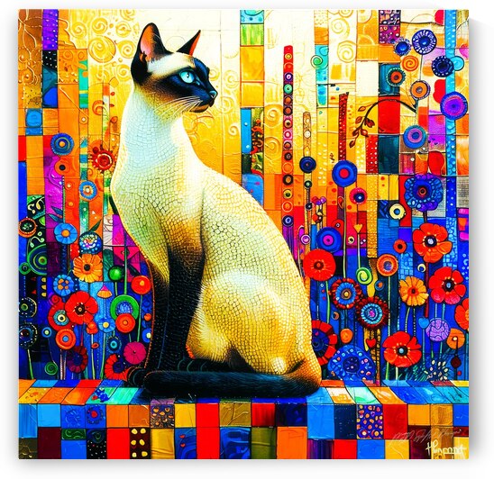 Kitty White - Siamese Cat by SykArt Designs