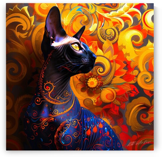 Kitty Set Gold - Sphynx Cat by SykArt Designs