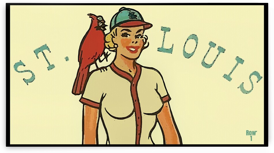 Vintage St. Louis Cardinal Pinup Art by Row One Brand