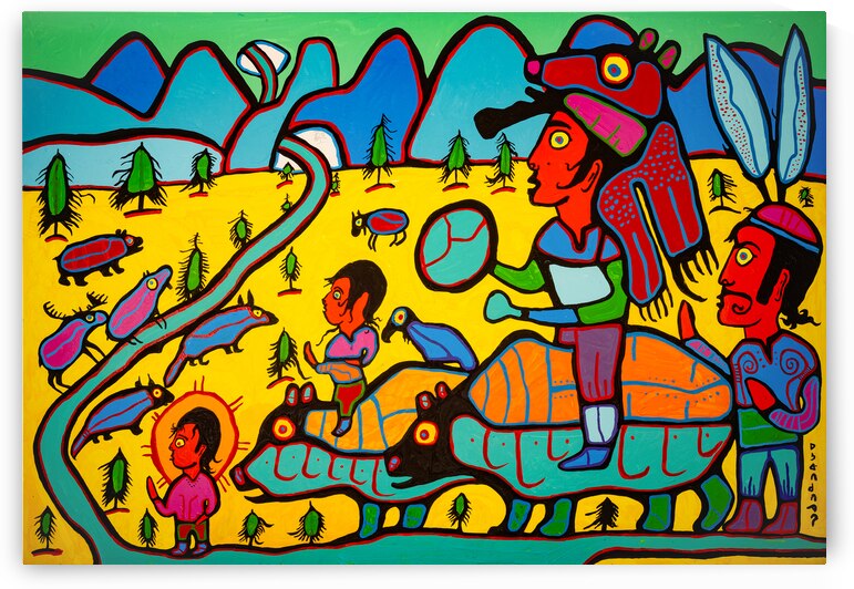 Family Begins Journey to Higher Enlightenment -  archival museum print by Official Morrisseau