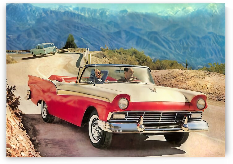 1957 Ford Car Art by Row One Brand