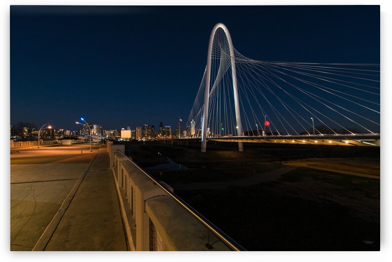Dallas Bridge Skyline Night View by Jennifer White