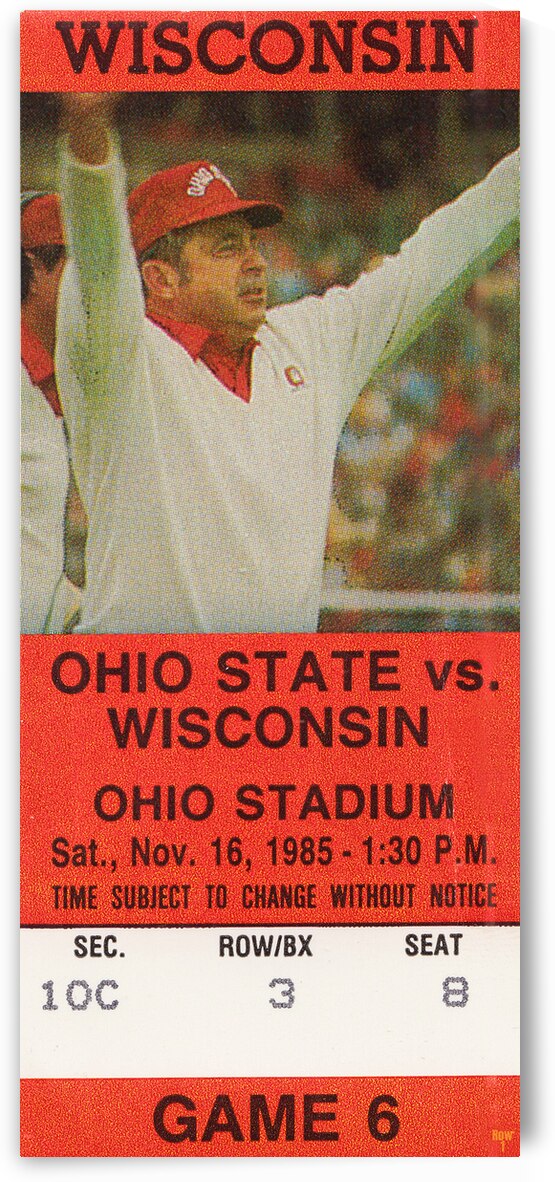 1985 Wisconsin vs. Ohio State Ticket Art by Row One Brand
