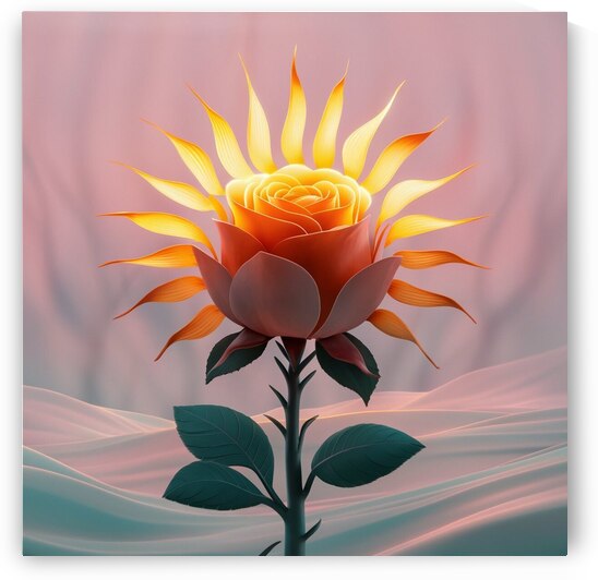 a stunning 3d illustration featuring a rose symbo by osama