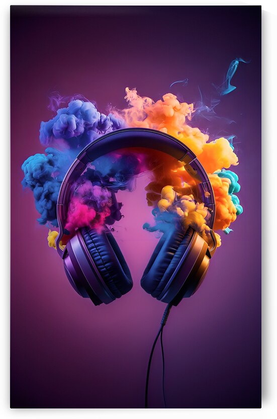 a pair of headphones that seem to be emanating vi by Papplar