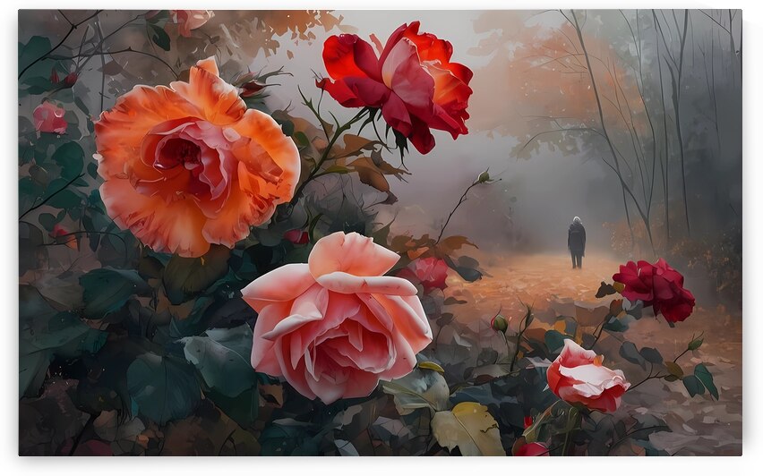 A captivating watercolor painting depicts a melan by Abbes Rachiq