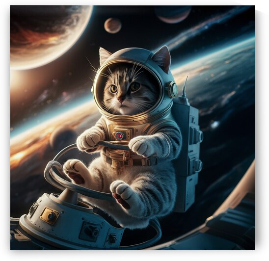 cat in the space by abdellah MEGRINI